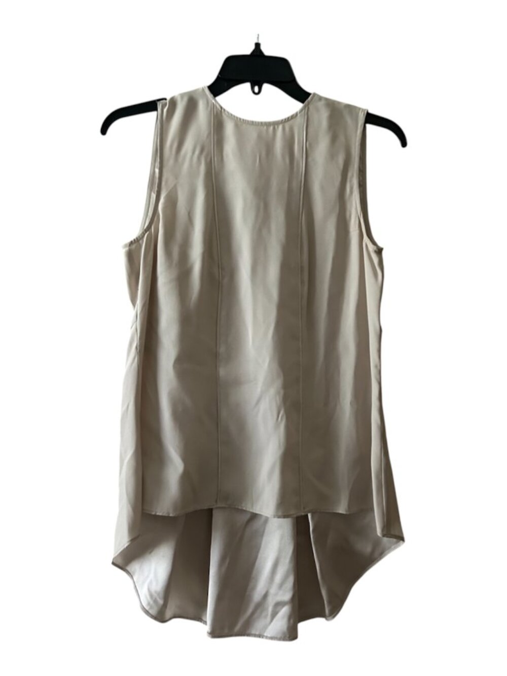 Marie Oliver 100% Silk Sleeveless High Low Blouse Size XS Ivory Princess Seam